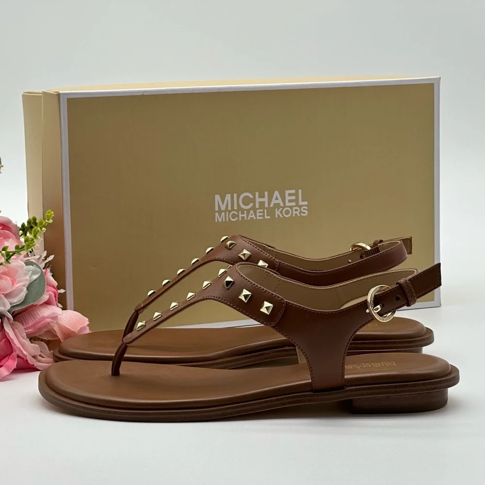 Michael Kors Studded T-Strap Sandals Size 7.5